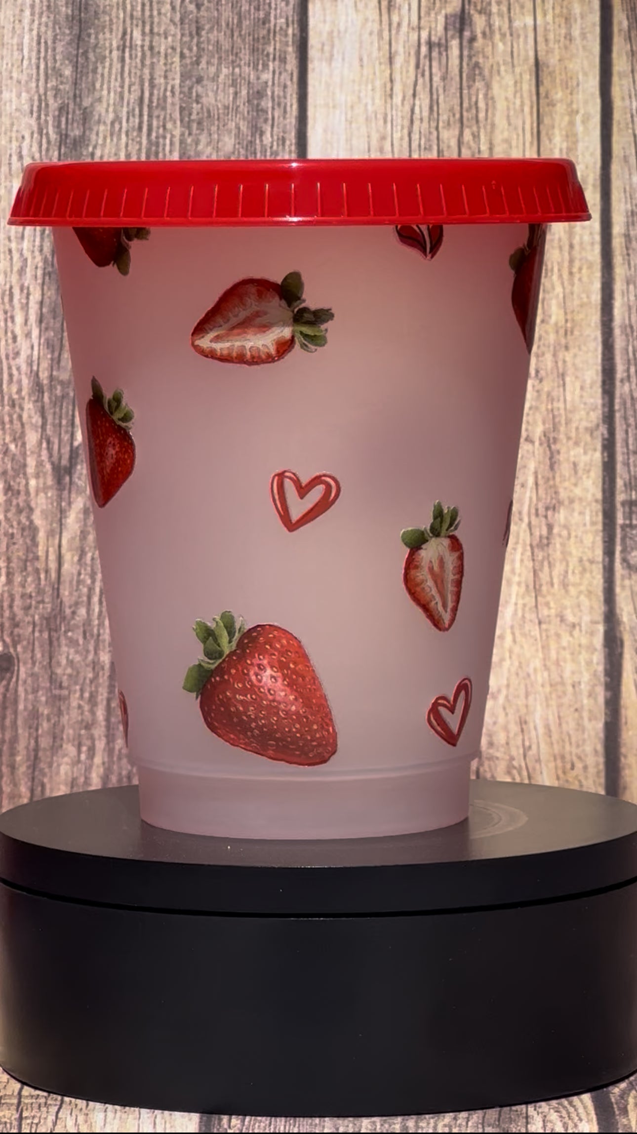 Strawberry Love Plastic Cup